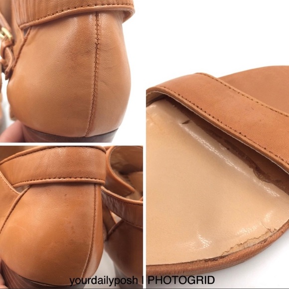 BCBGENERATION brown leather stack heel sandals 9.5 - Picture 8 of 9